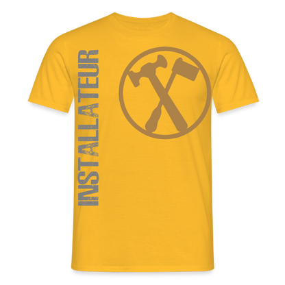 Unisex T-Shirt "Installateur" Gelb Männer T-Shirt