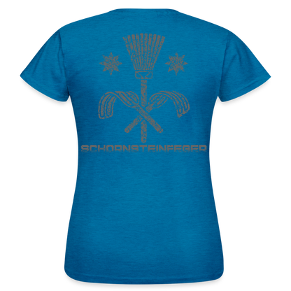 Frauen T-Shirt "Schornsteinfeger" Antikblaues Saphir meliert Frauen T-Shirt