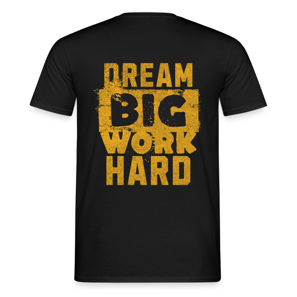 Unisex T-Shirt "Work Hard" von Spreadconnect, Männer T-Shirt aus Baumwolle mit motivierendem Druck, bequem und casual getragen.
