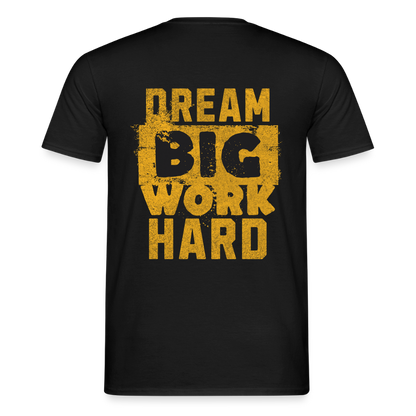 Unisex T-Shirt "Work Hard" von Spreadconnect, Männer T-Shirt aus Baumwolle mit motivierendem Druck, bequem und casual getragen.