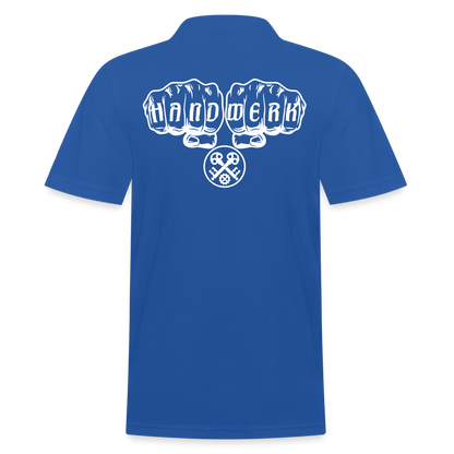 Männer Poloshirt "Schlosser" (hinten bedruckt) Royalblau Männer Poloshirt