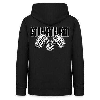 Frauen Hoodie "Stuckateurin" (beidseitig beruckt) Schwarz Frauen Hoodie