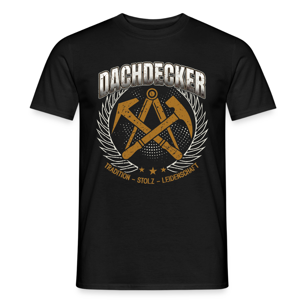 Unisex Dachdecker T-Shirt von Spreadconnect, traditionelles Design, bequemes Männer-T-Shirt aus Baumwolle, vorne sichtbar.