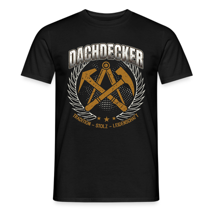 Unisex Dachdecker T-Shirt von Spreadconnect, traditionelles Design, bequemes Männer-T-Shirt aus Baumwolle, vorne sichtbar.