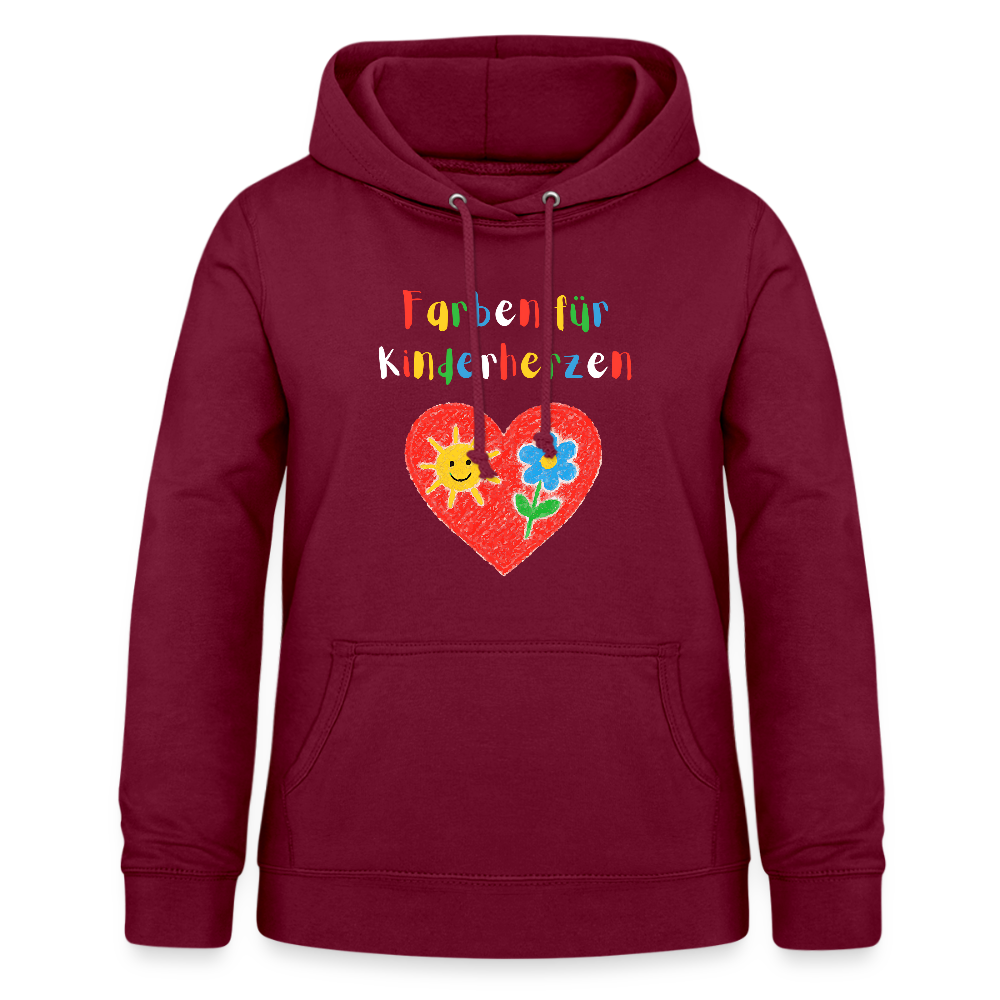 Frauen Hoodie "Farben für Kinderherzen" Bordeaux Frauen Hoodie