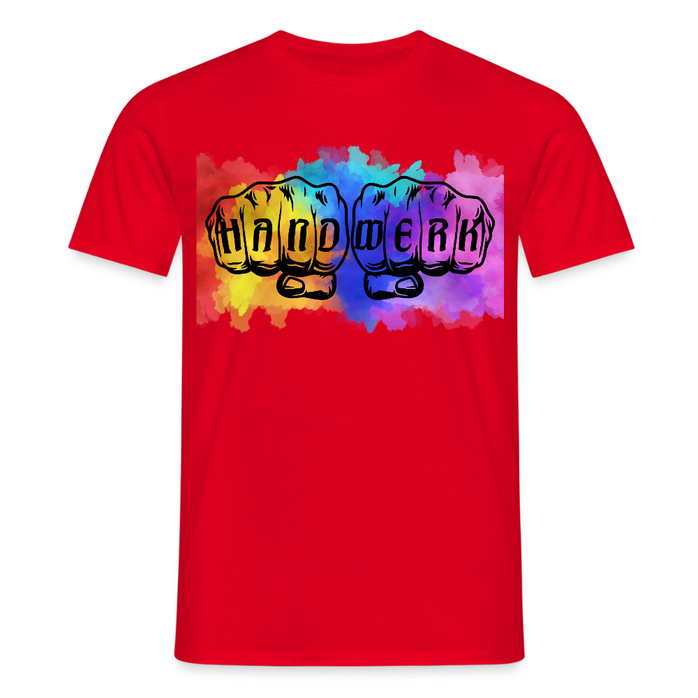 Unisex T-Shirt "Splash-Handwerk" Rot Männer T-Shirt