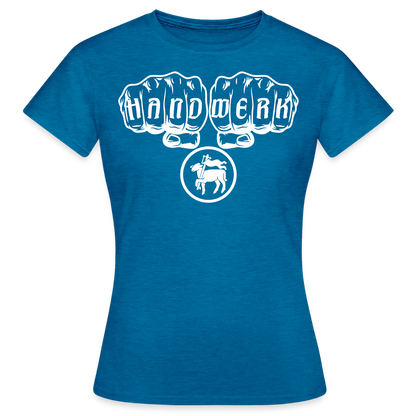 Frauen T-Shirt "Fleischer" Antikblaues Saphir meliert Frauen T-Shirt