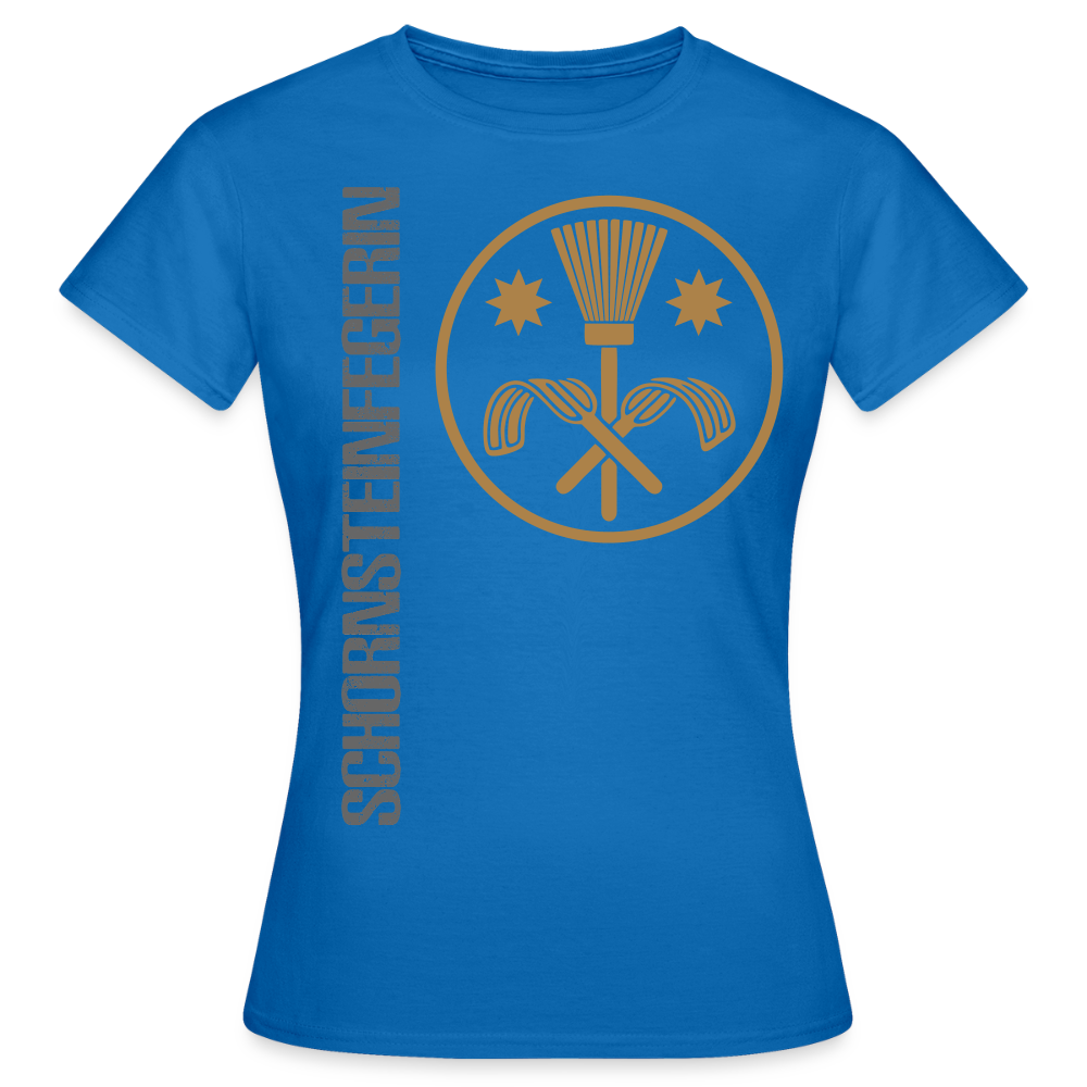 Frauen T-Shirt "Schornsteinfegerin" Royalblau Frauen T-Shirt