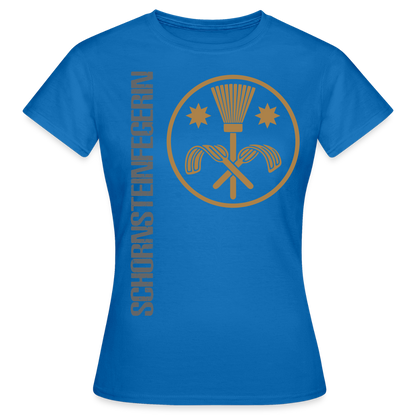 Frauen T-Shirt "Schornsteinfegerin" Royalblau Frauen T-Shirt