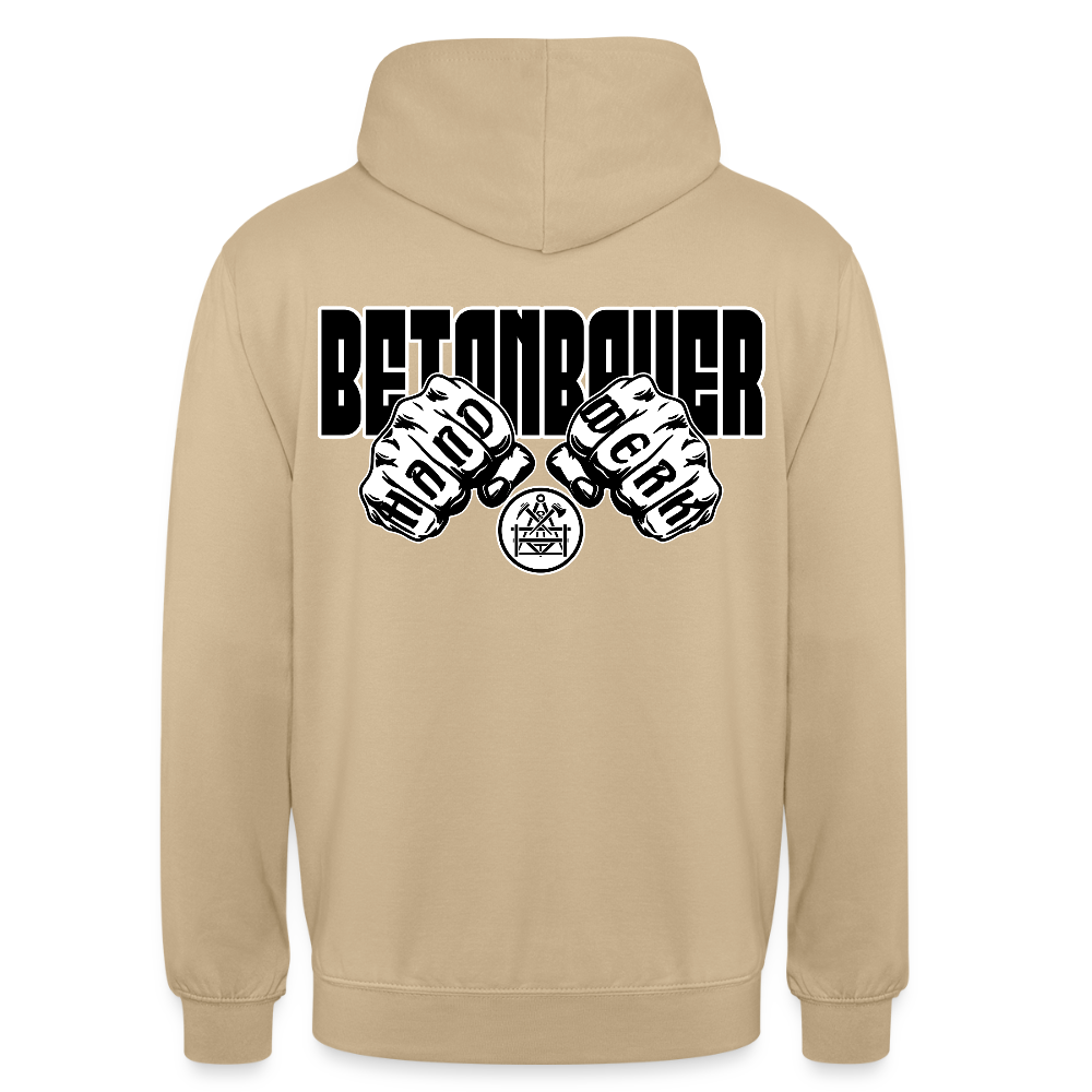 Unisex Hoodie "Betonbauer" (beidseitig bedruckt) - Beige