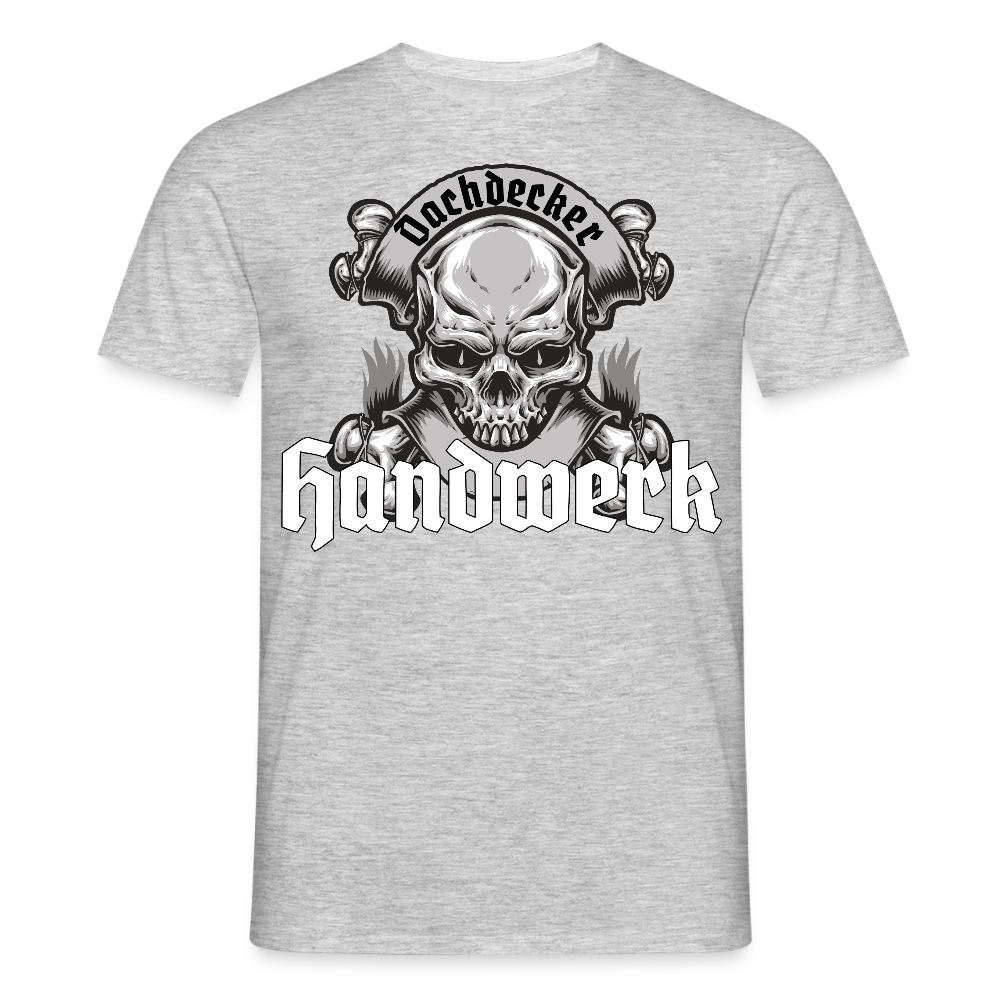 Unisex T-Shirt "Skull-Dachdecker" Grau meliert Männer T-Shirt