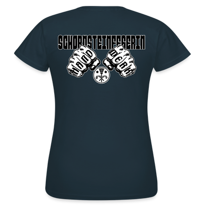 Frauen T-Shirt "Schornsteinfegerin" (beidseitig bedruckt) Navy Frauen T-Shirt