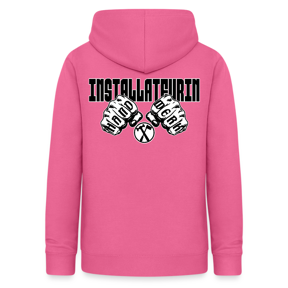 Frauen Hoodie "Installateurin" (beidseitig beruckt) Pink Frauen Hoodie