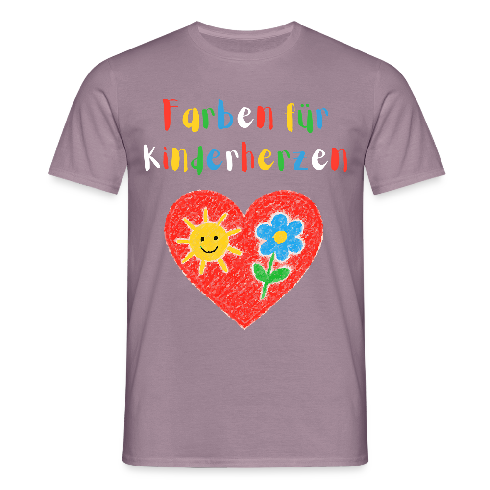 Unisex T-Shirt "Farben für Kinderherzen" Lilagrau Männer T-Shirt