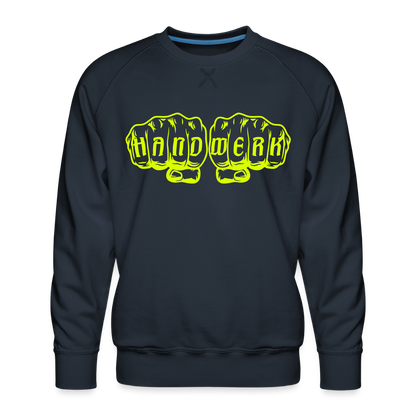 Unisex Premium Pullover "Klimatechniker" neongelb Navy Männer Premium Pullover
