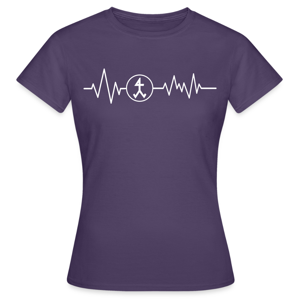 Frauen T-Shirt "Steinmetz" Dunkellila Frauen T-Shirt