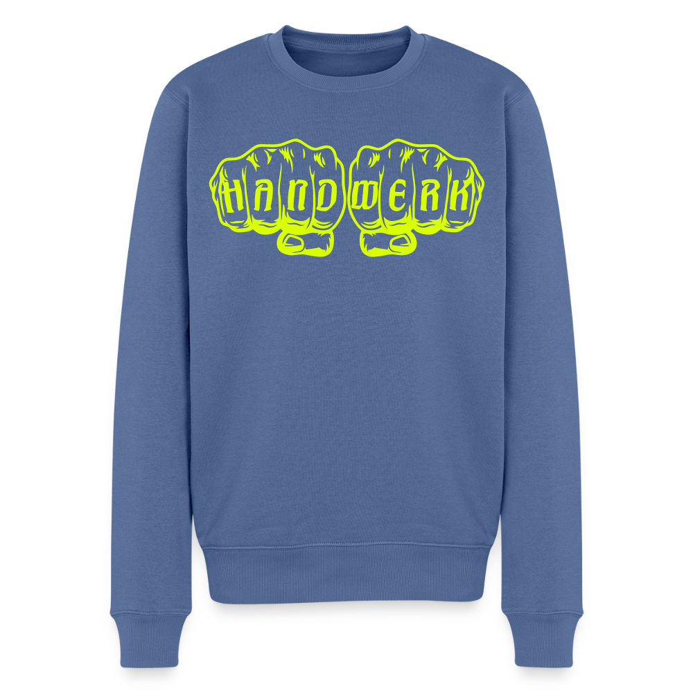 Unisex Premium Pullover "Maler" neongelb Taubenblau Männer Premium Pullover