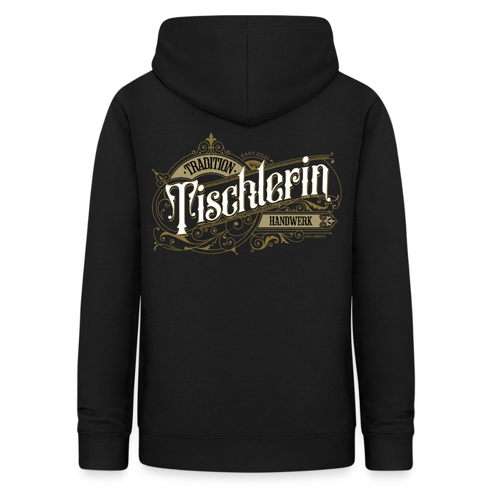 Frauen Hoodie "Tischlerin" Nostalgie Handwerk Schwarz Frauen Hoodie