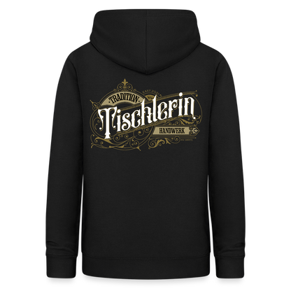Frauen Hoodie "Tischlerin" Nostalgie Handwerk Schwarz Frauen Hoodie