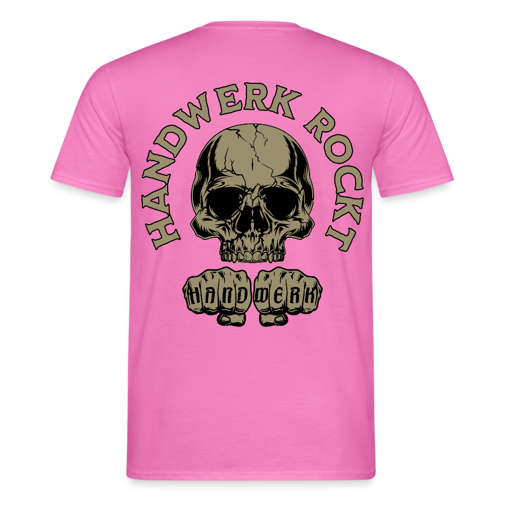Unisex T-Shirt "Handwerk-Rockt" (beidseitig bedruckt) Pink Männer T-Shirt