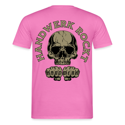 Unisex T-Shirt "Handwerk-Rockt" (beidseitig bedruckt) Pink Männer T-Shirt
