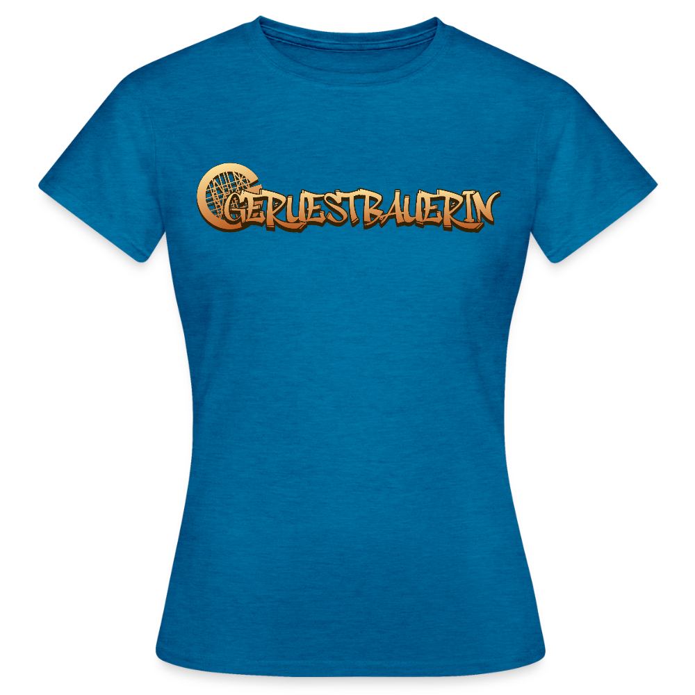 Frauen T-Shirt "Gerüstbauerin" - Antikblaues Saphir meliert