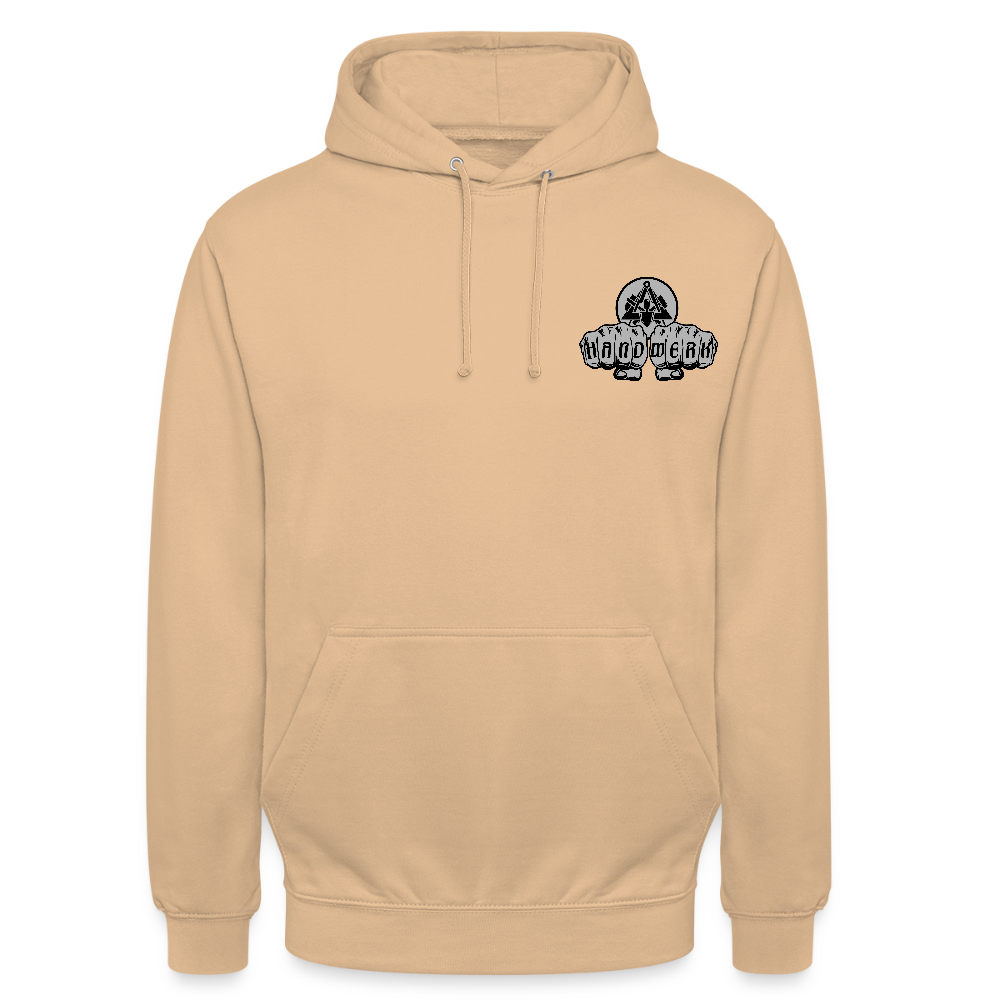 Unisex Hoodie "Maurer" beidseitig bedruckt Pfirsich Unisex Hoodie