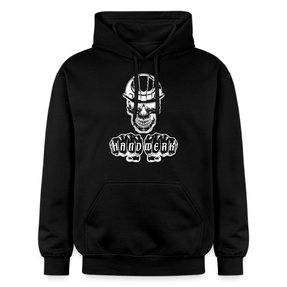 Gildan Unisex Softstyle® "Skull-Helm-Handwerk" Schwarz Gildan Unisex Softstyle® Midweight Hoodie