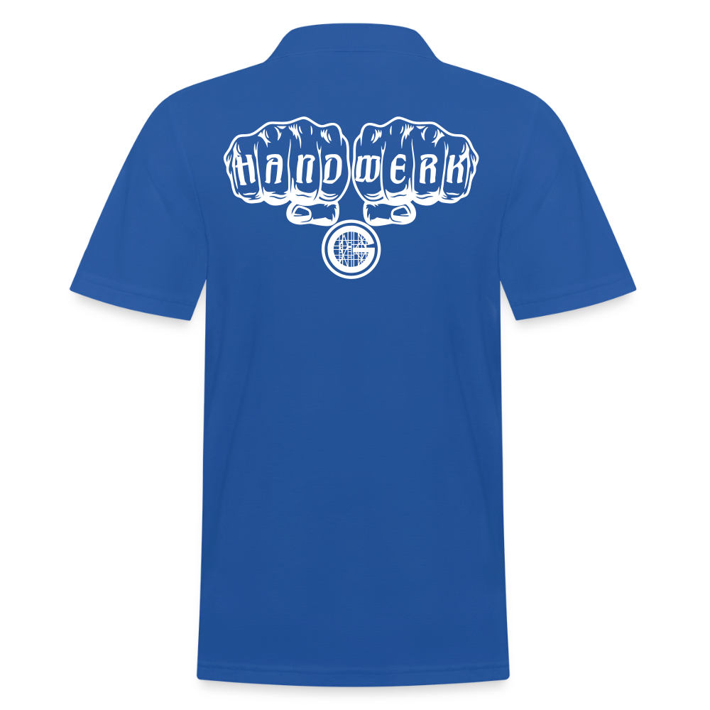 Männer Poloshirt "Gerüstbauer" (hinten bedruckt) - Royalblau