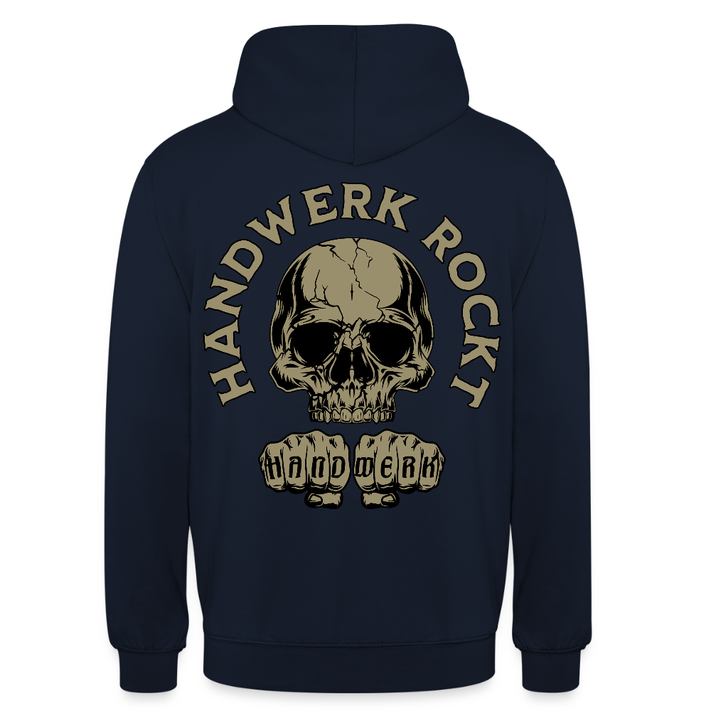 Unisex Hoodie "Handwerk-Rockt" (beidseitig bedruckt) - Navy