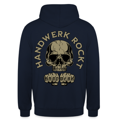 Unisex Hoodie "Handwerk-Rockt" (beidseitig bedruckt) - Navy