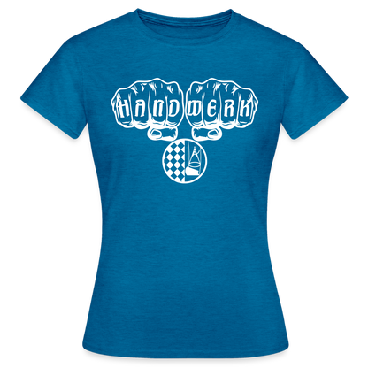 Frauen T-Shirt "Bodenleger" Antikblaues Saphir meliert Frauen T-Shirt