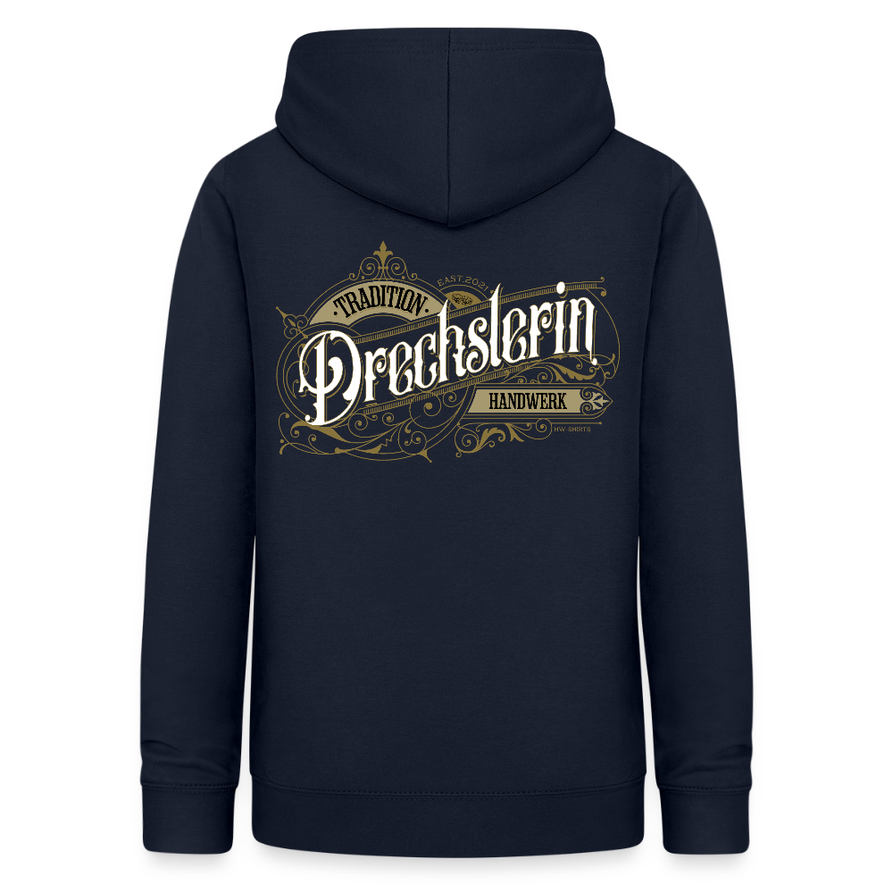 Frauen Hoodie "Drechslerin" Nostalgie Handwerk Navy Frauen Hoodie