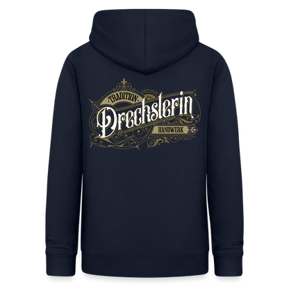 Frauen Hoodie "Drechslerin" Nostalgie Handwerk Navy Frauen Hoodie
