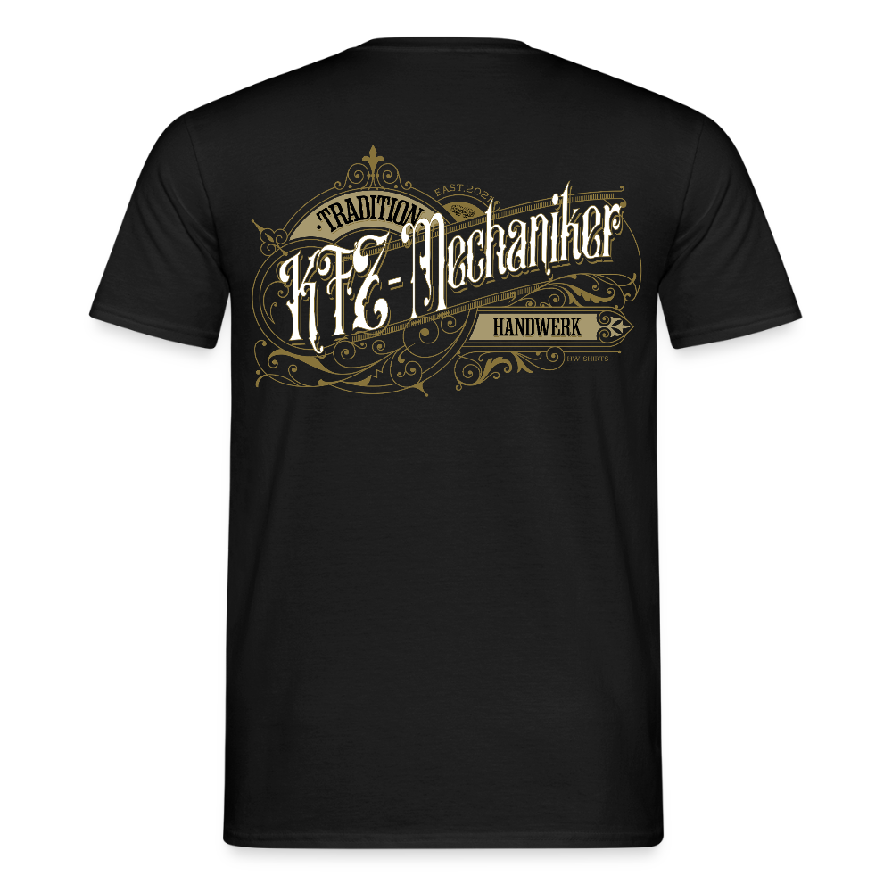 Unisex T-Shirt "KFZ-Mechaniker" Nostalgie Handwerk Schwarz Männer T-Shirt