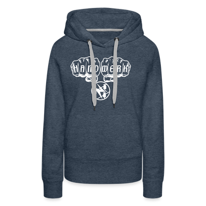Frauen Premium Hoodie "Elektriker" Jeansblau Frauen Premium Hoodie