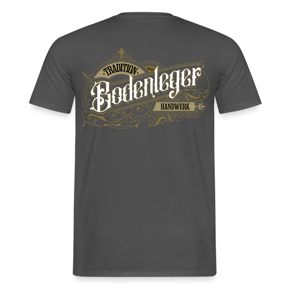 Unisex T-Shirt "Bodenleger"-Nostalgie von Spreadconnect, Männer T-Shirt mit nostalgischem Druck, weiße Baumwolle, casual Schnitt