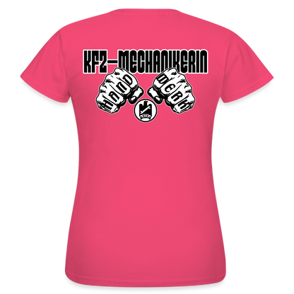 Damen T-Shirt "KFZ-Mechanikerin" von Spreadconnect, weißes Shirt mit Mechaniker-Design und Text, bequemes Damen-T-Shirt.