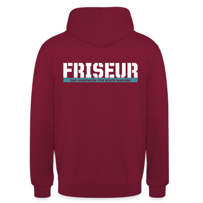 Unisex Hoodie HW-300 | MACHER "Friseur" Bordeaux Unisex Hoodie {{ color }}