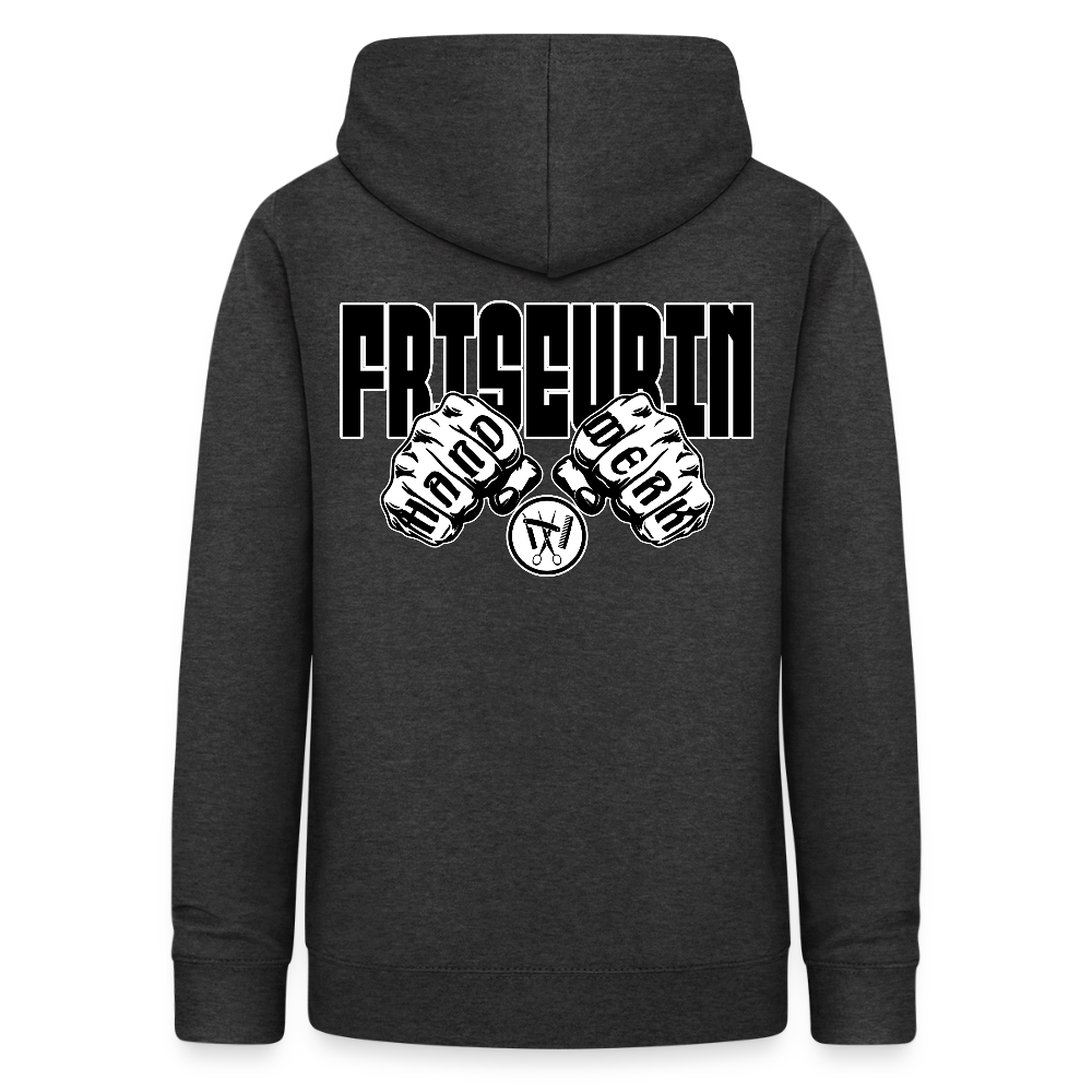 Frauen Hoodie "Friseurin" (beidseitig beruckt) Anthrazit Frauen Hoodie