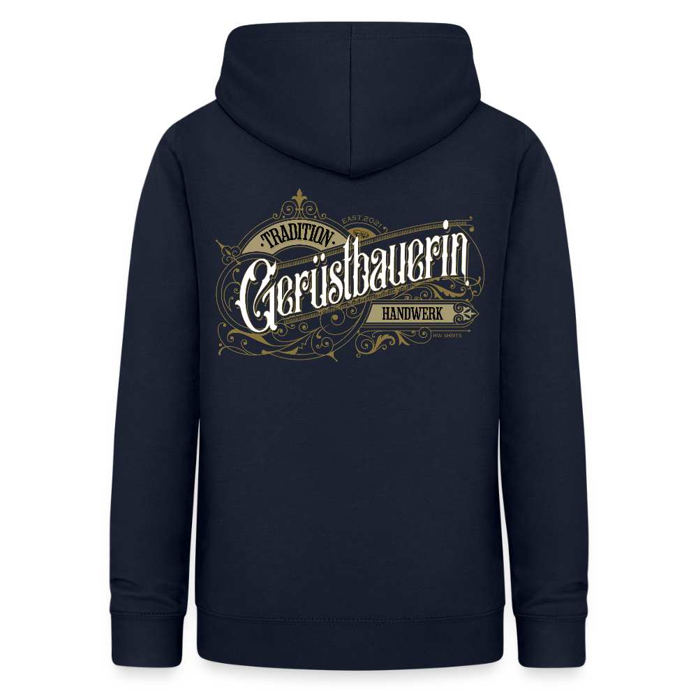 Frauen Hoodie "Gerüstbauerin" Nostalgie Handwerk Navy Frauen Hoodie