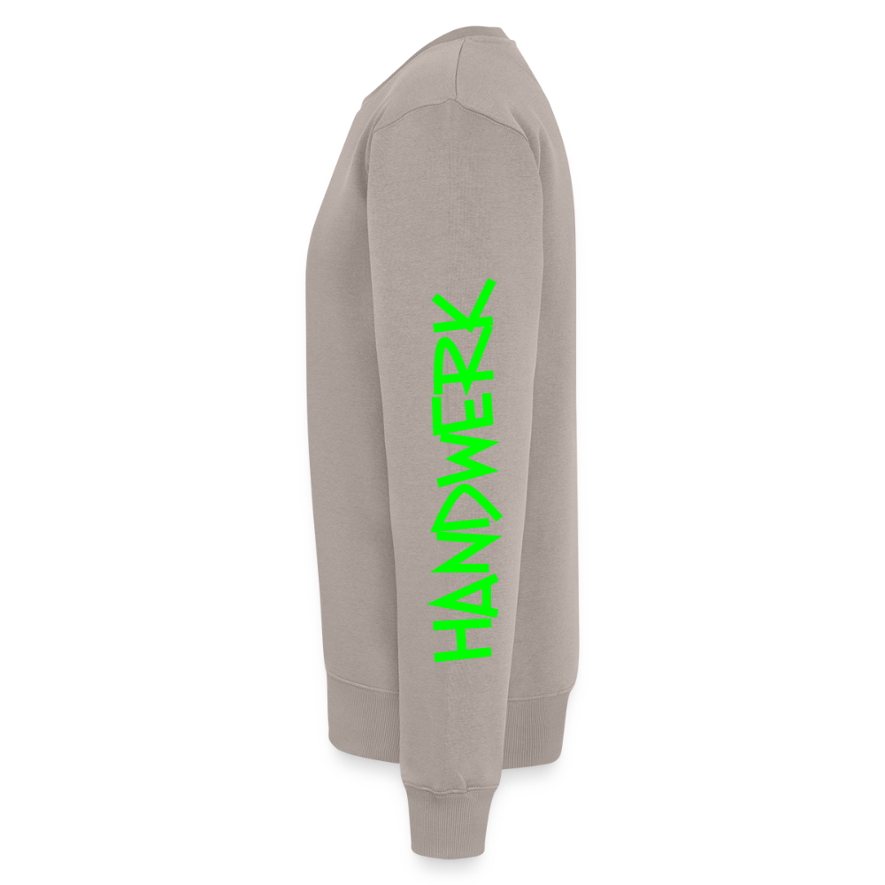 Unisex Premium Pullover "Gerüstbauer" neongrün - Taupe