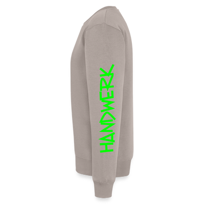 Unisex Premium Pullover "Gerüstbauer" neongrün - Taupe