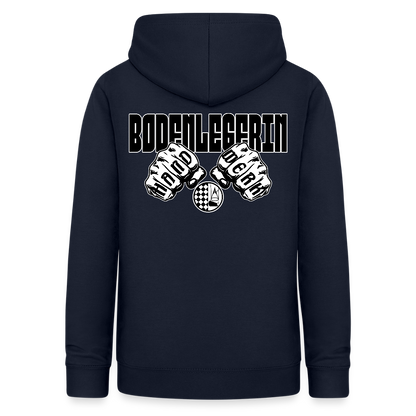 Frauen Hoodie "Bodenlegerin" (beidseitig beruckt) - Navy