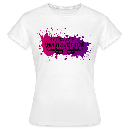 Frauen T-Shirt "Splash-Violett" Weiß Frauen T-Shirt