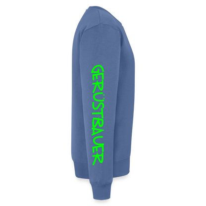Unisex Premium Pullover "Gerüstbauer" neongrün - Taubenblau
