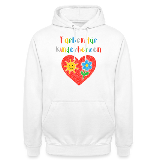 Unisex Hoodie "Farben für Kinderherzen" Weiß Unisex Hoodie