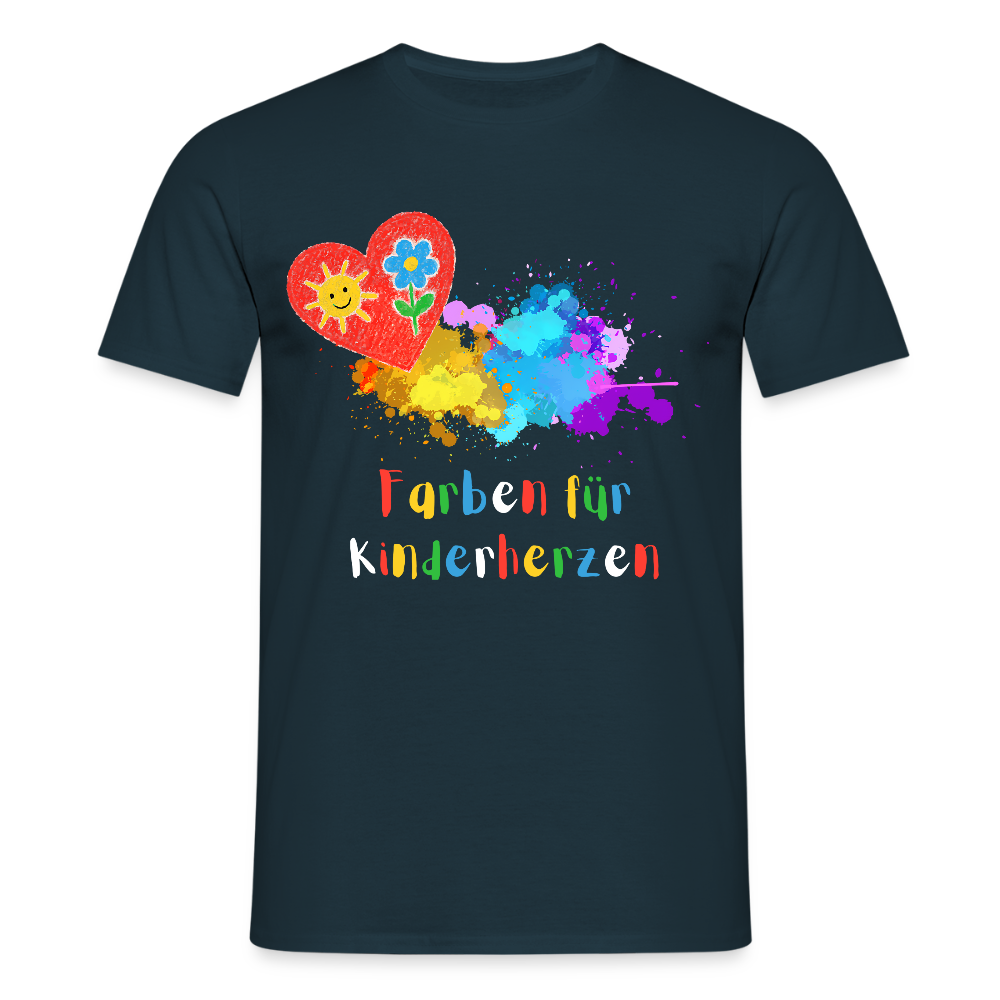 Unisex T-Shirt "Farben für Kinderherzen" Navy Männer T-Shirt