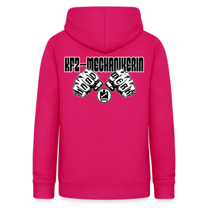 Frauen Hoodie "KFZ-Mechanikerin" (beidseitig beruckt) dunkles Pink Frauen Hoodie