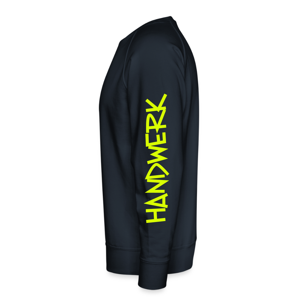 Unisex Premium Pullover "Klimatechniker" neongelb - Navy
